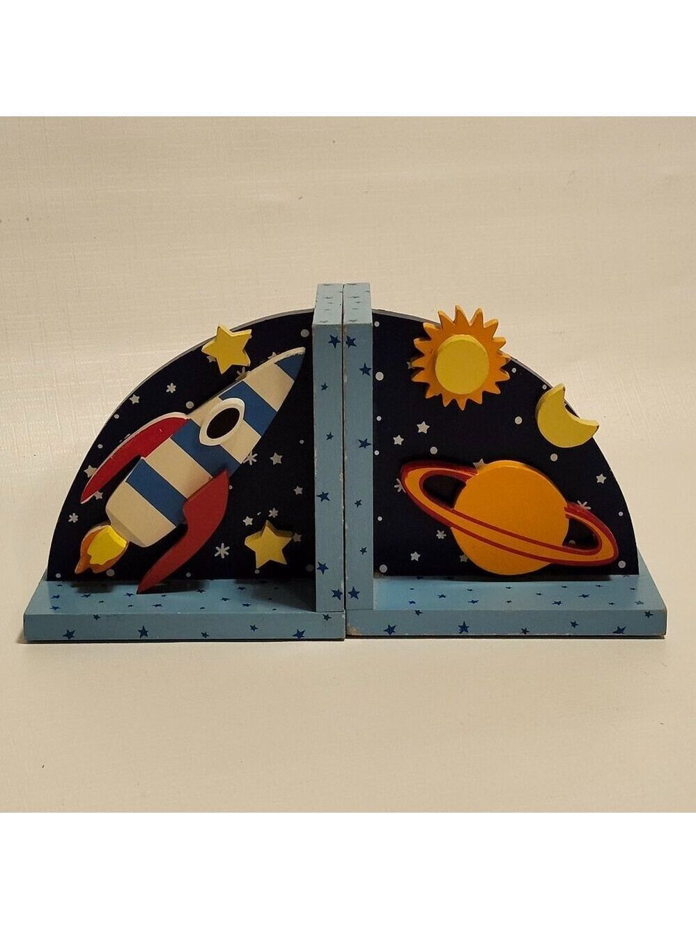 ADORABLE RETRO Space Bookends Sassafras Enterprises 2008